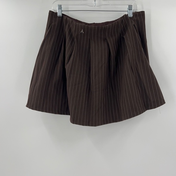 MANIERE DE VOIR RINA PINSTRIPE PLEATED SKORT BROWN NEW SIZE 10 - Picture 7 of 10